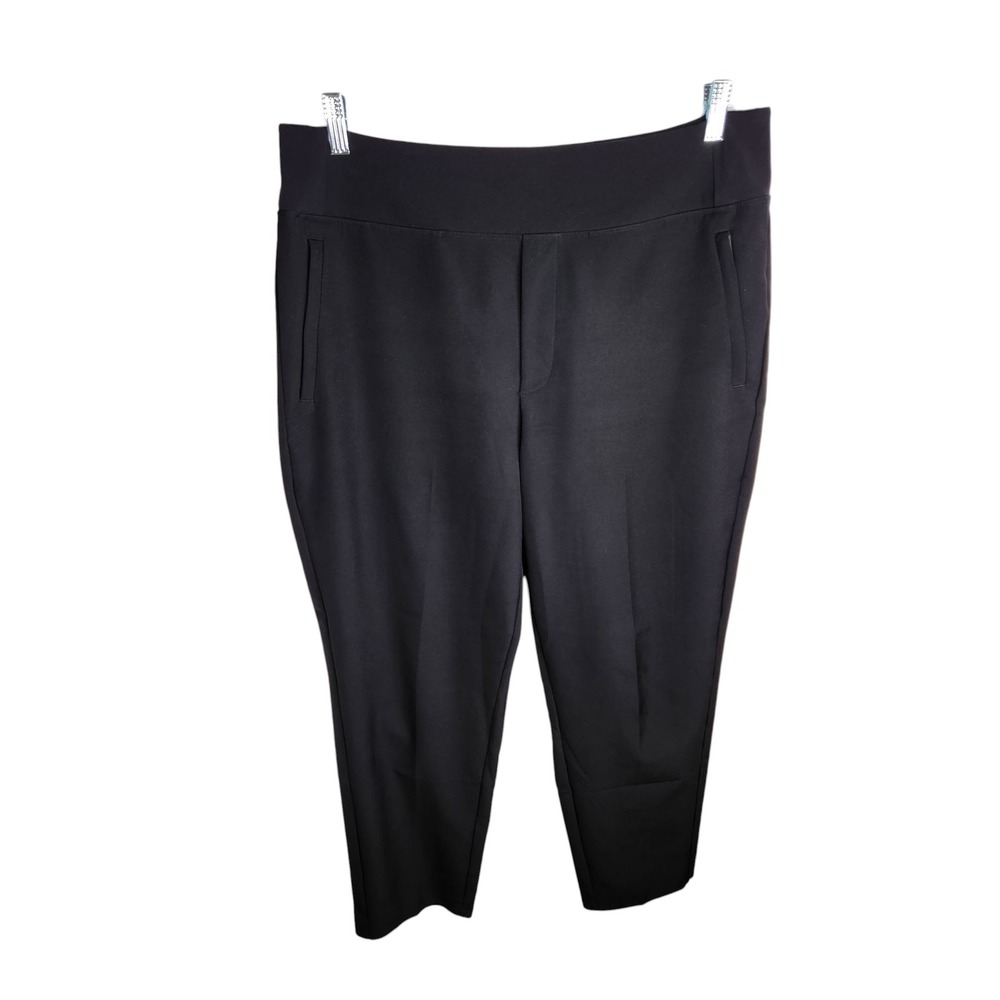 Athleta Endless High Rise Pant Women 14 Black Straight Leg Stretch Commuter